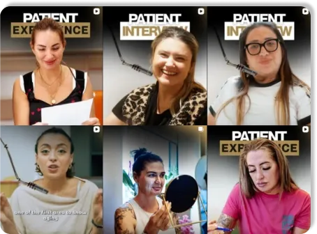 Six covers of patient experience and patient interview videos